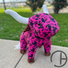 Pink Cow Print Longhorn Plush Stuffed Animal Large
