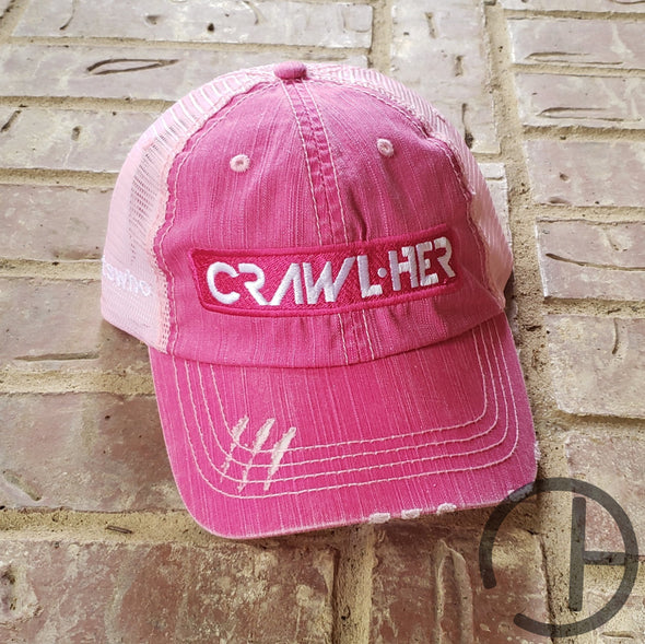 Pink Distressed Snap Back Ch Hat Hat