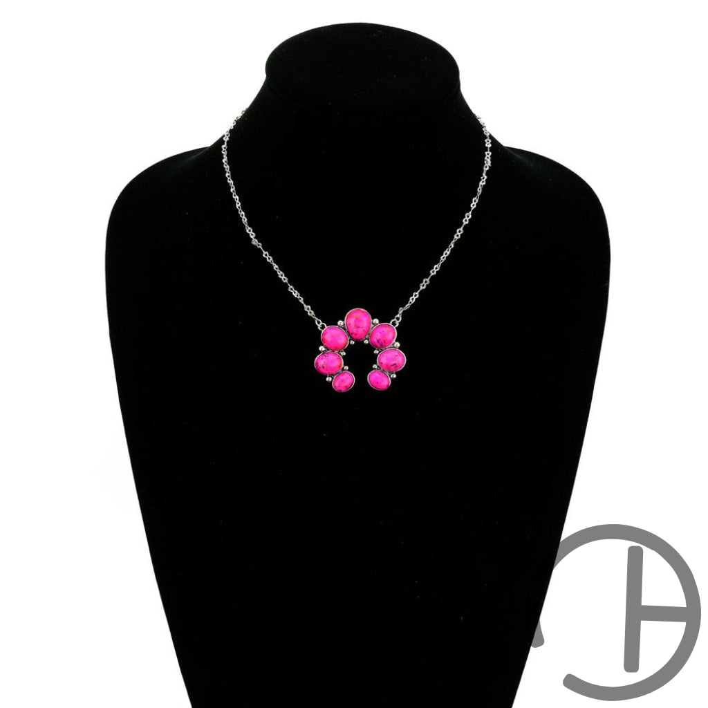 Pink Sasquash Necklace Earring Set