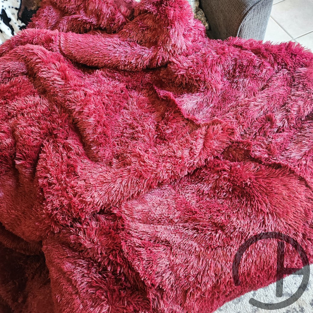Plum -3 Piece Faux Fur Comforter Bedding Set