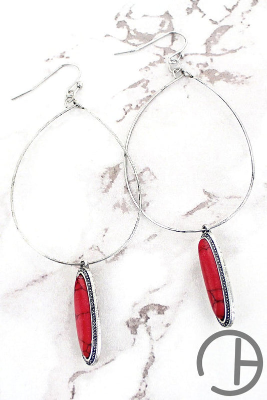 Red Antora Peak Hoop Earrings
