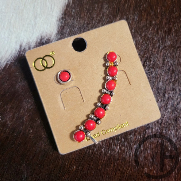 Red Climber Earring