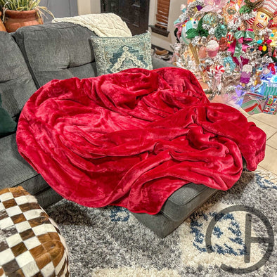 Red Oversized Throw Blanket