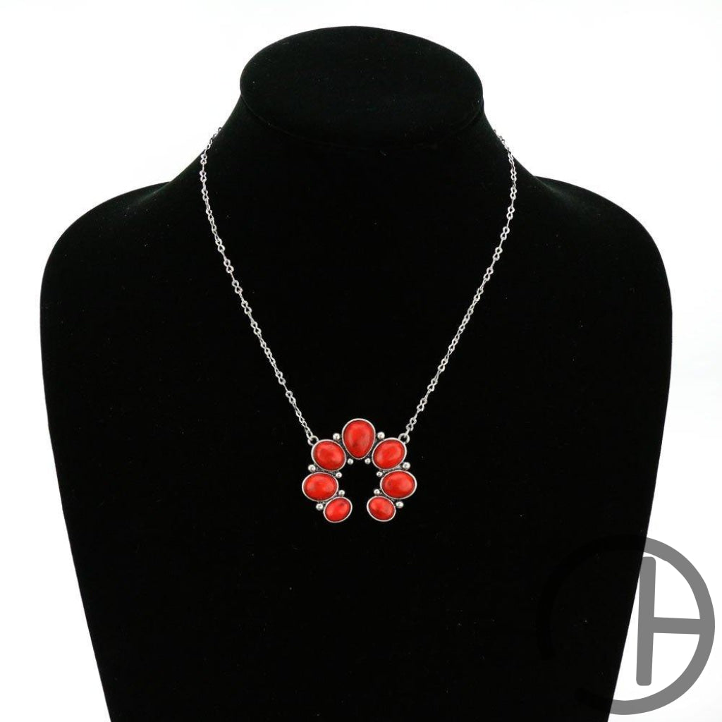 Red Sasquash Necklace Earring Set