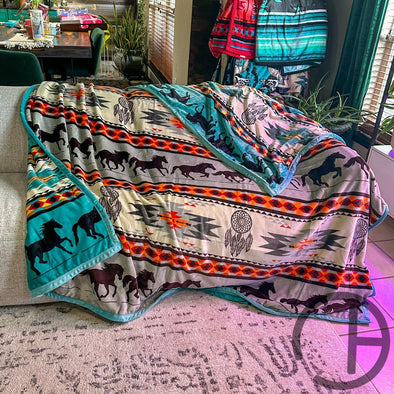 Reversible Achtreigh Oversized Throw Blanket