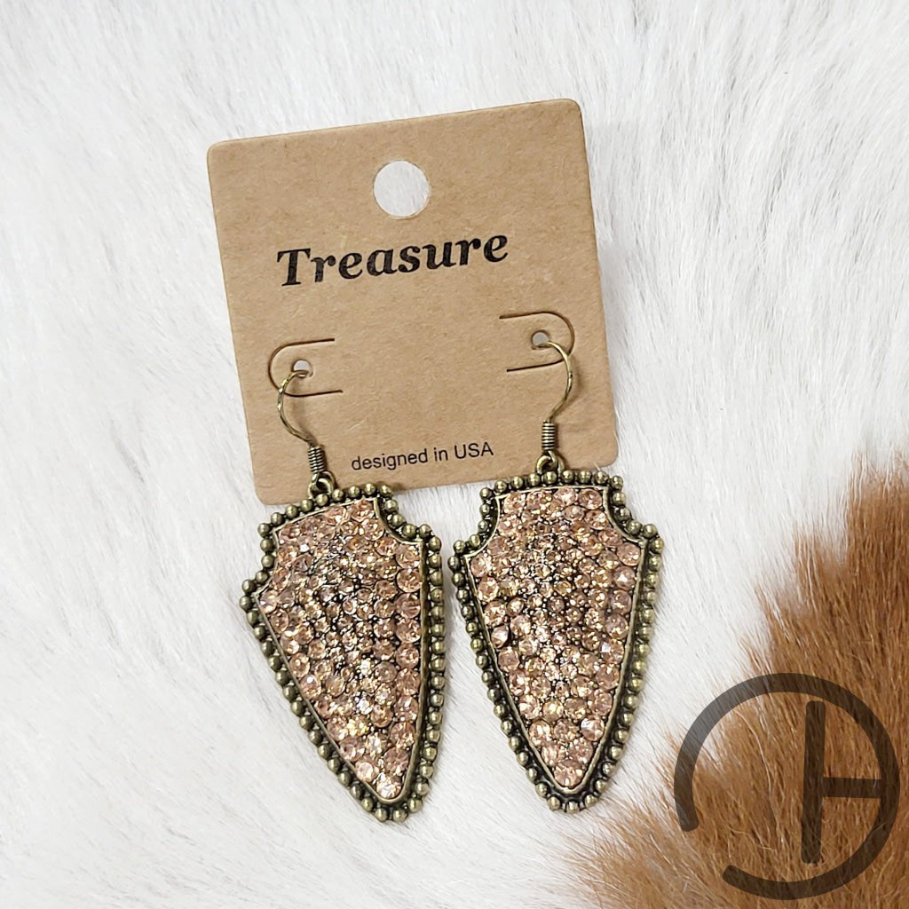 Rose Gold Arrowhead Earrings