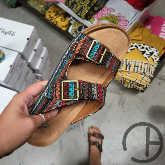 Serape Buckle Sandals