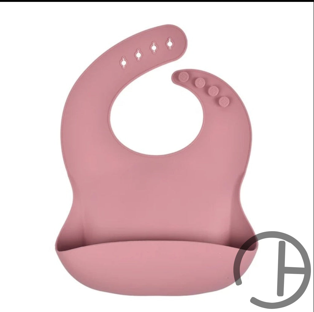 Silicone Adjustable Baby Bib Rose