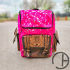 Splatter Tooled Cowhide Backpack Pink