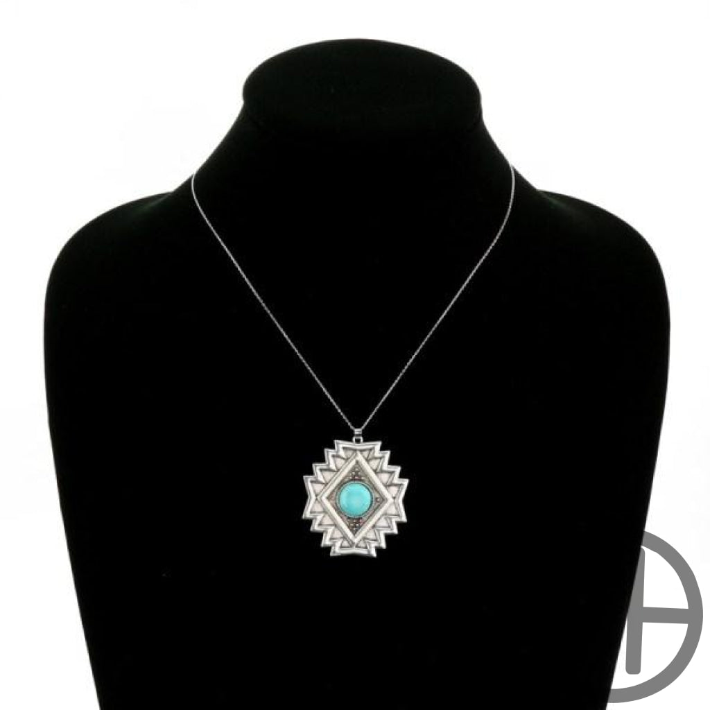 Sterling Silver Aztec Necklace Earring Set