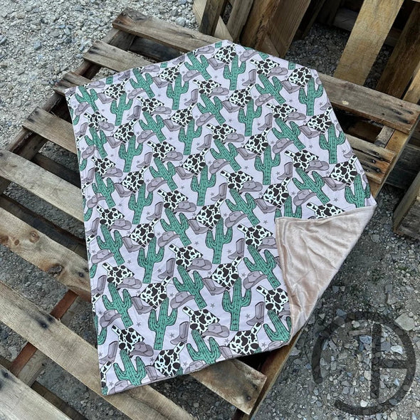 Taupe Cactus Baby / Kids Blanket