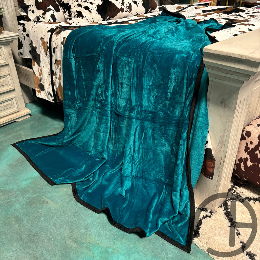 Turquoise Oversized Throw Blanket