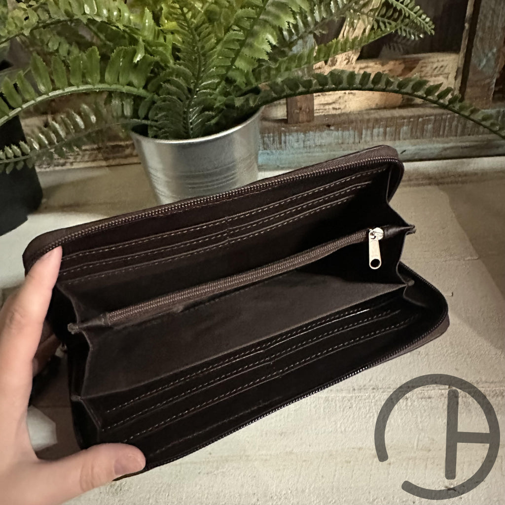 Toole Stripe Cowhide Clutch Wallet