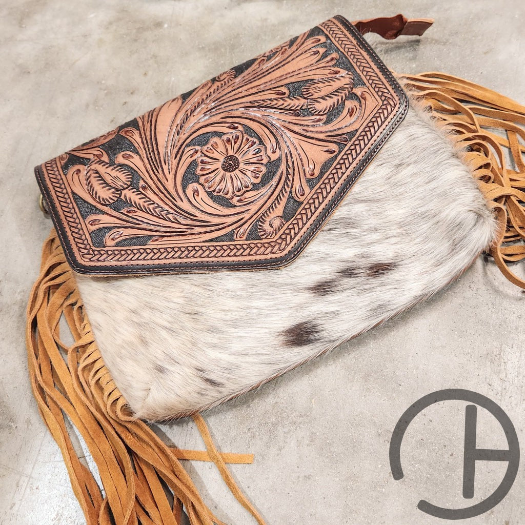 Tooled Flap Purse Crossbody 3