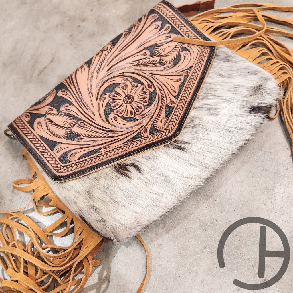 Tooled Flap Purse Crossbody 2