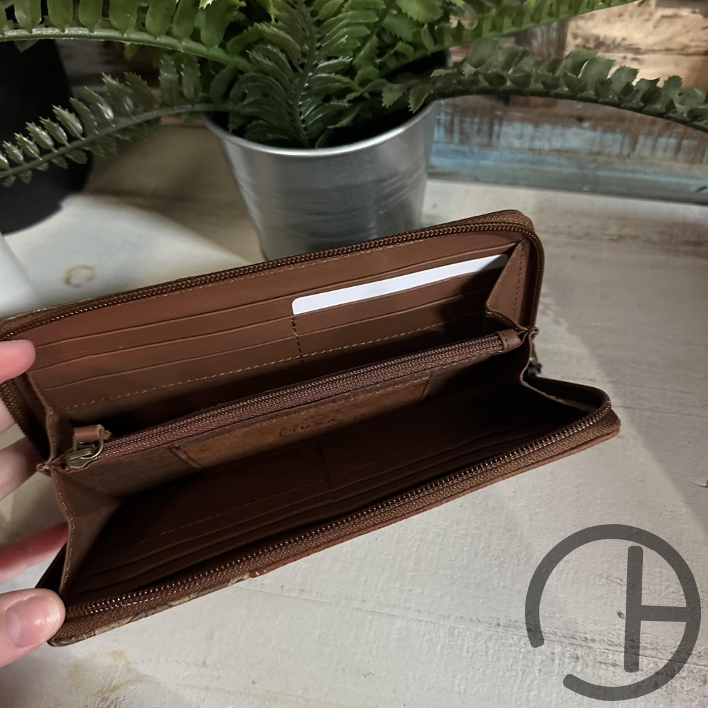 Tooled Fringe Leather Wallet