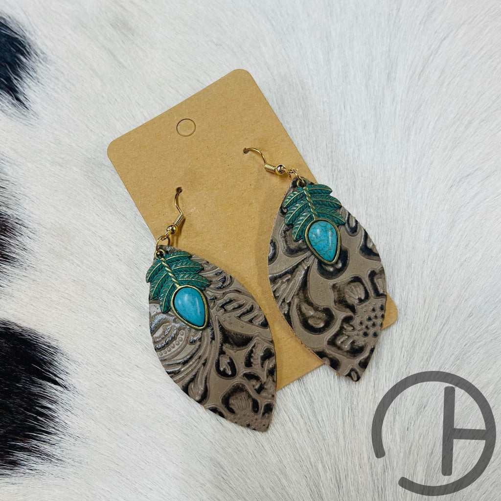 Tooled Leaf Earrings