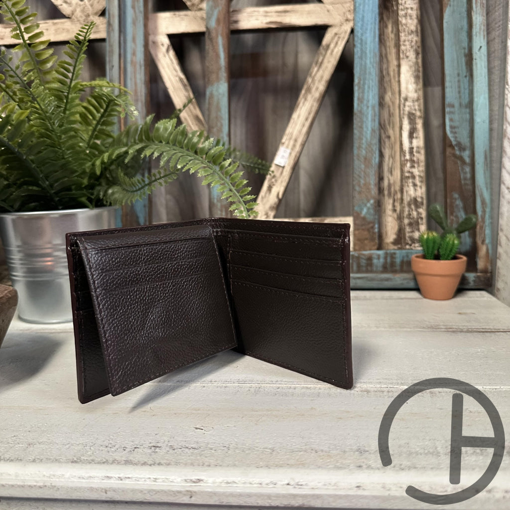 Tooled Leather Flap Wallet