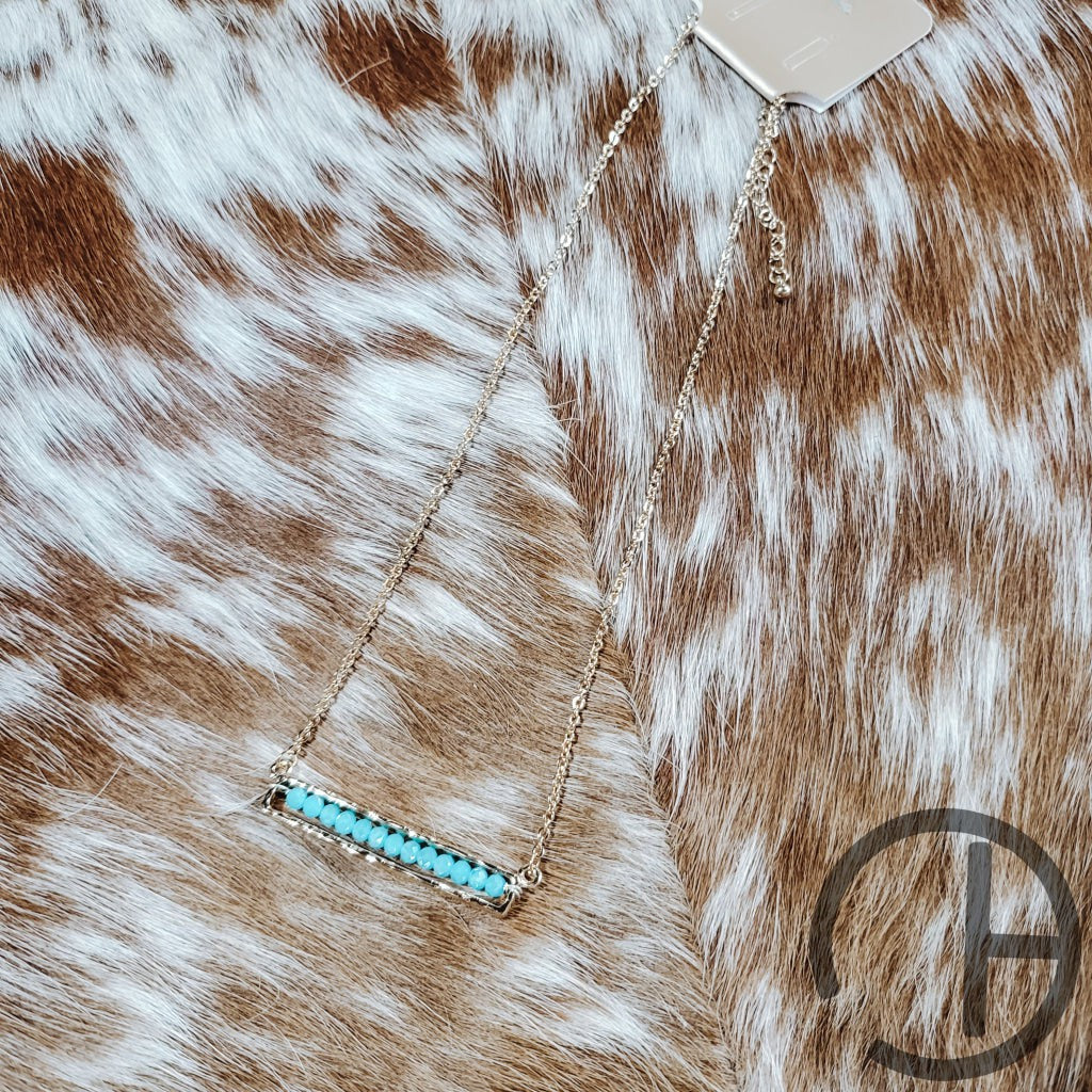 Turquoise Bead Bar Necklace