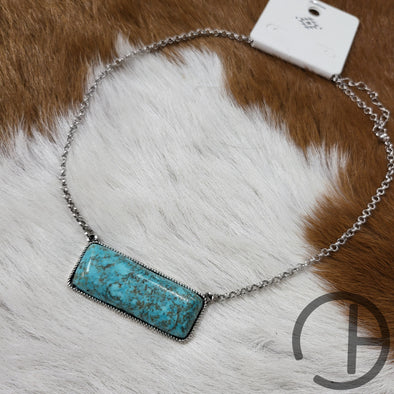 Turquoise Chunky Bar Necklace
