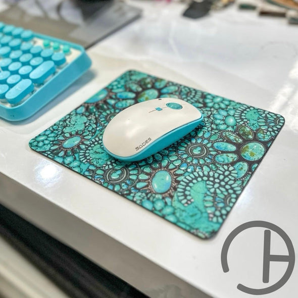 Turquoise Cluster Mouse Pad