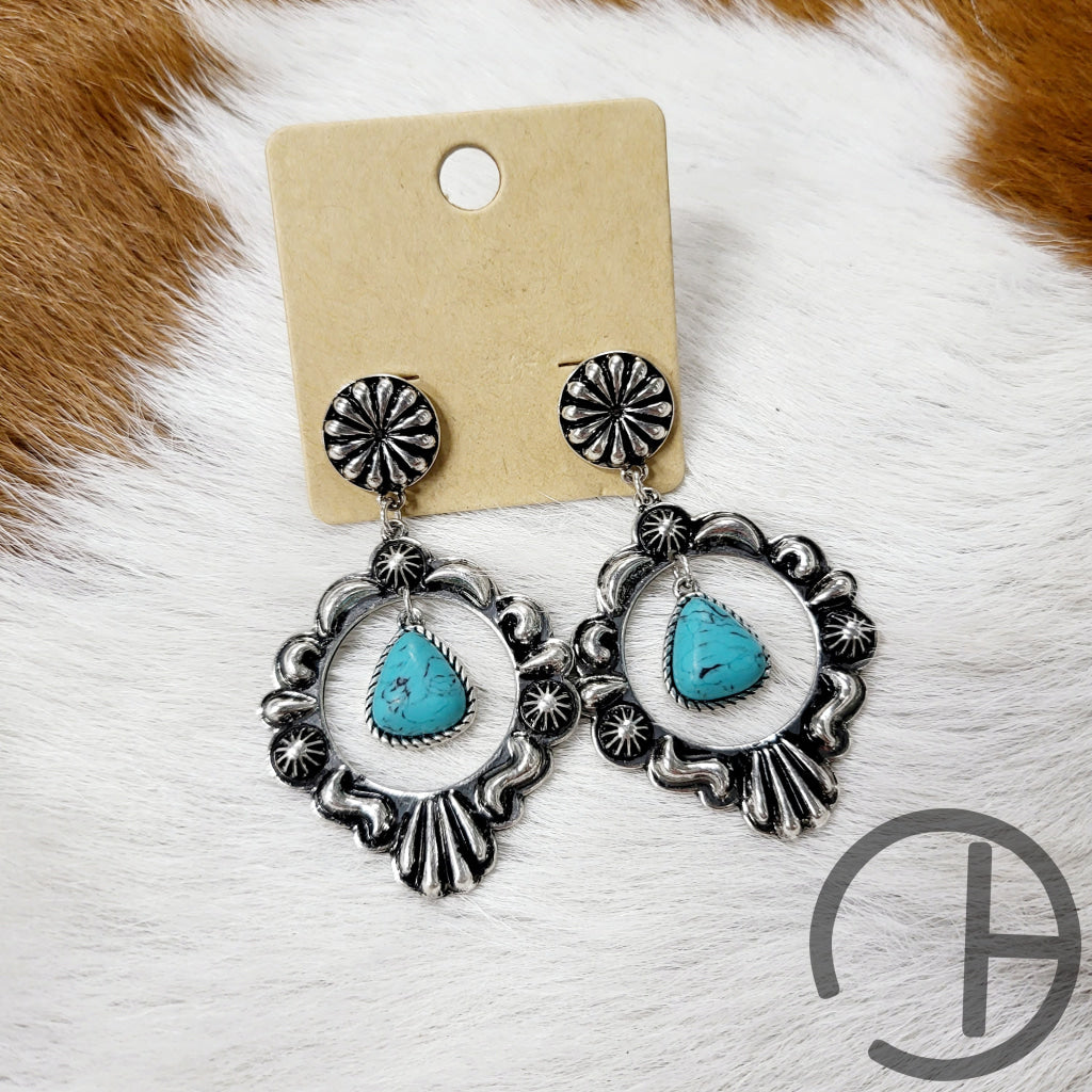 Turquoise Ellaborate Earring