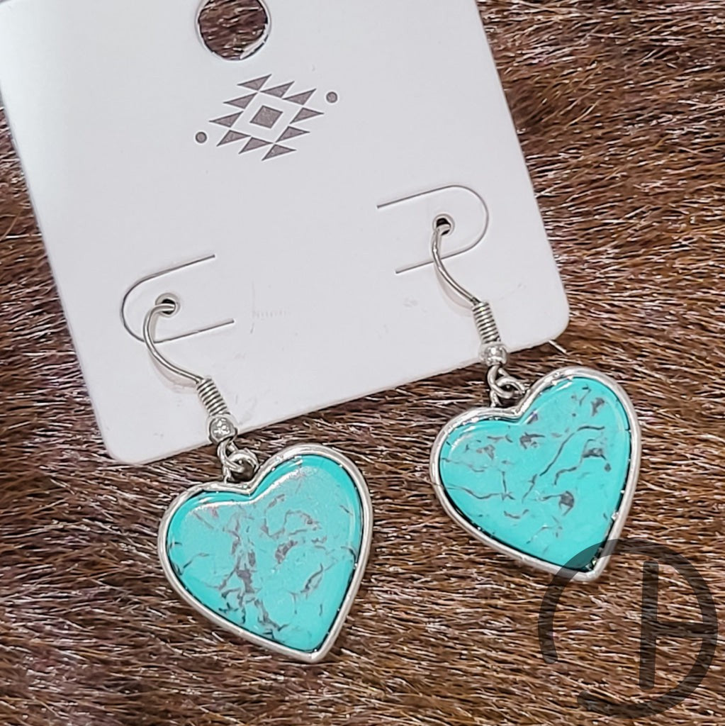 Turquoise Heart Earring