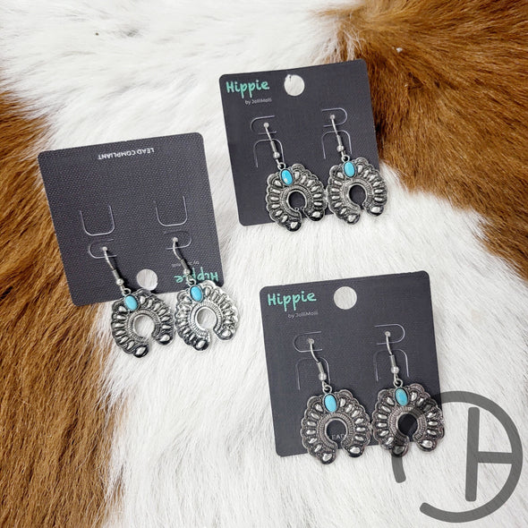 Turquoise Horseshoe Earrings