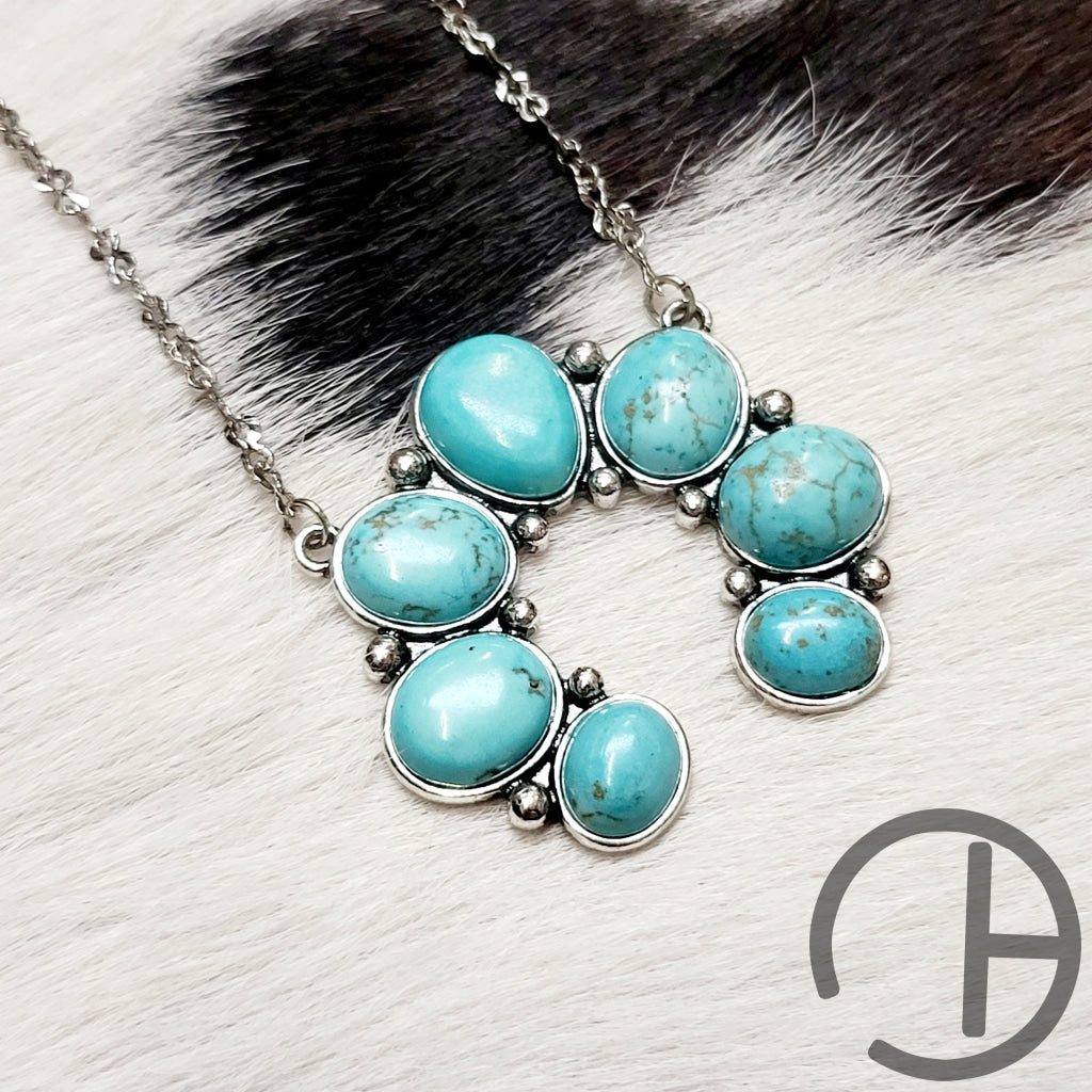 Turquoise Sasquash Necklace Earring Set