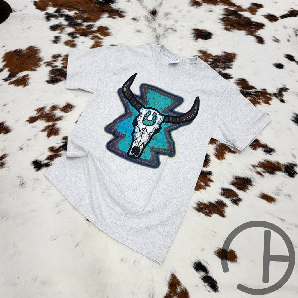 Turquoise Steer Tee