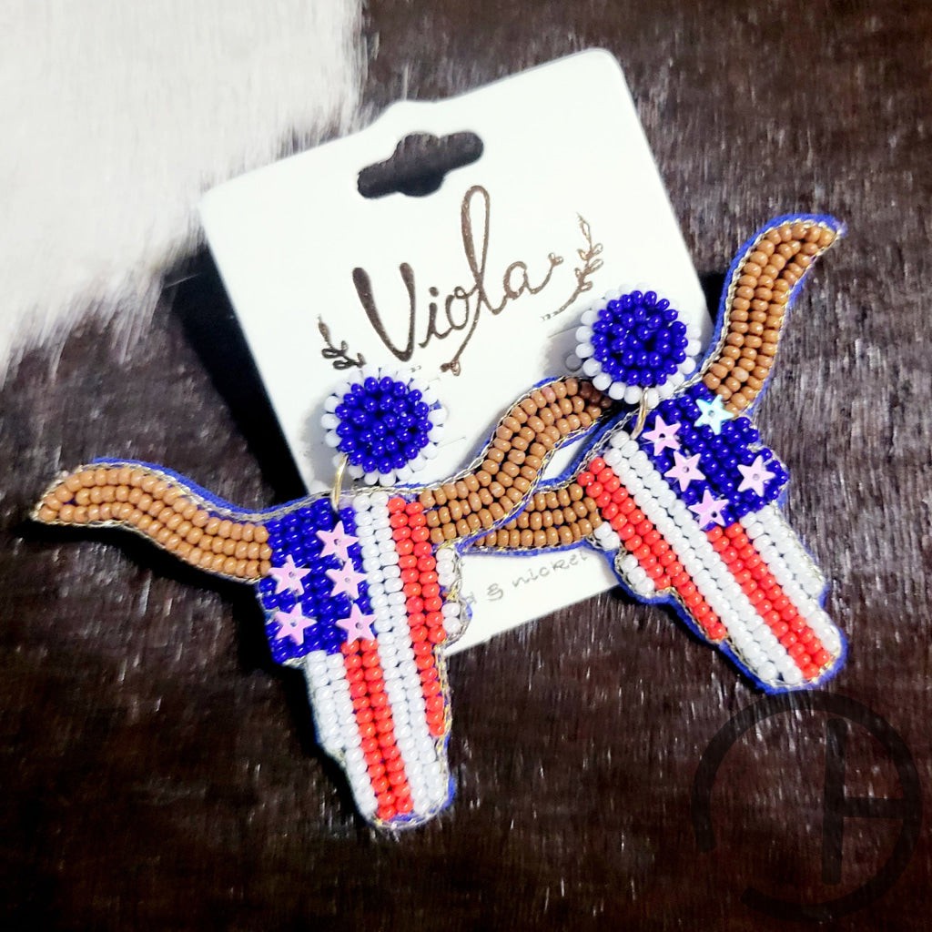 Usa Bull Earrings