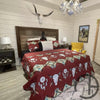 Ruby Steer Skull Quilt 3 Piece Bed Set
