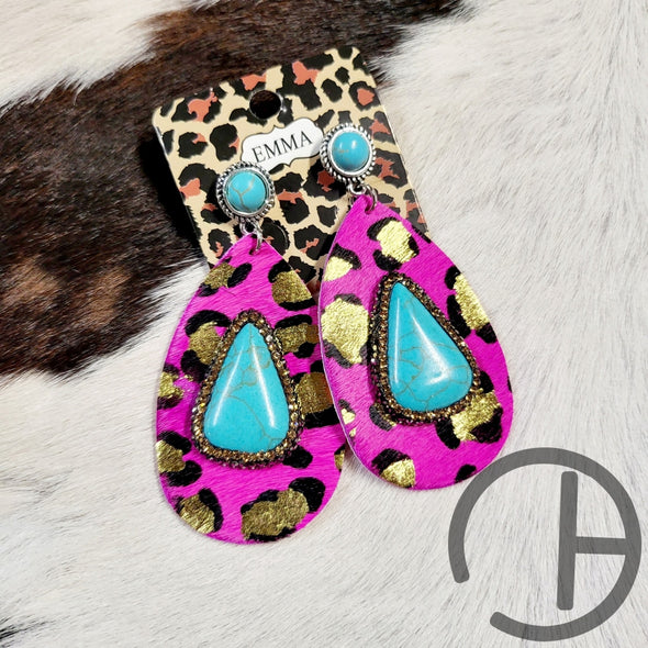 Fushia Leopard Earrings