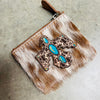 Painted Leather Cowhide Coin Pouch