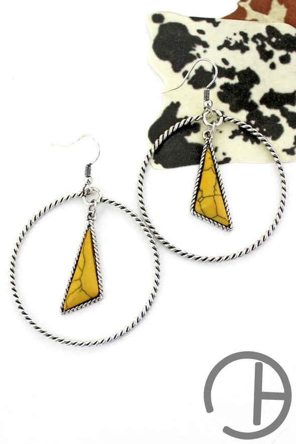 Montenegro Yellow Triangle Hoop Earrings