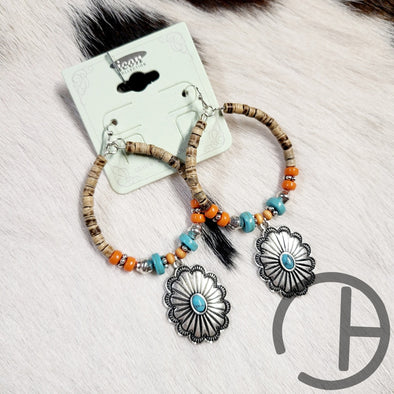Native Concho Beaded Earrings